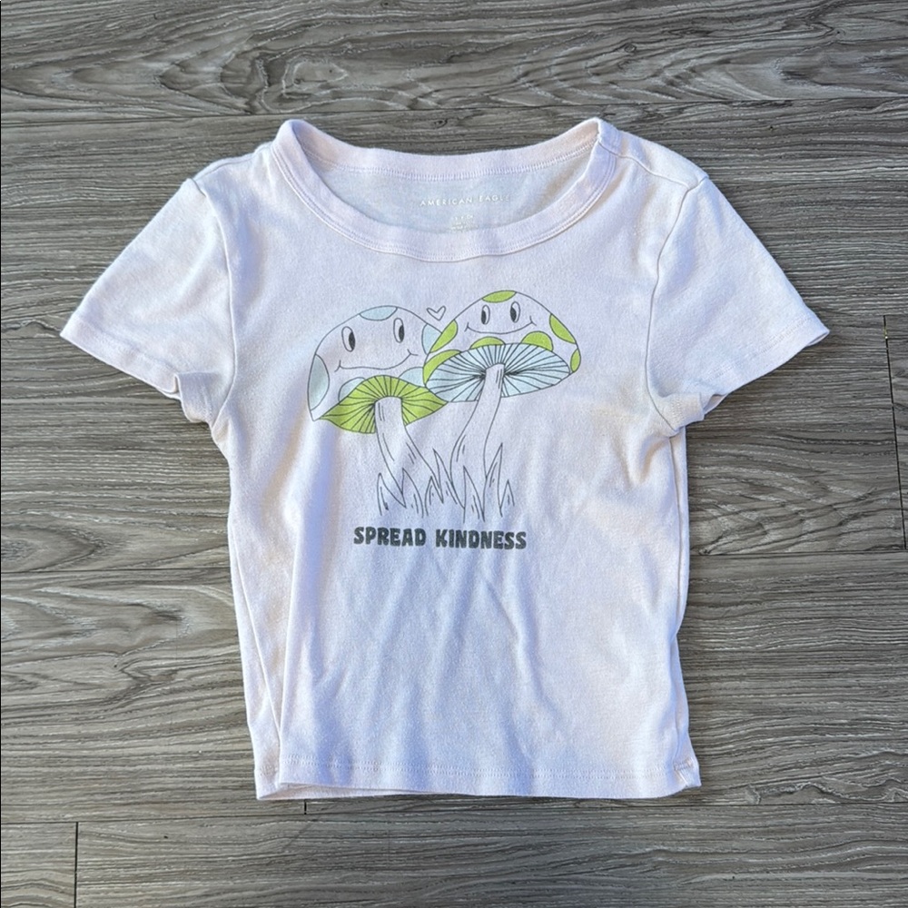 American Eagle Outfitters White Tee with Fun Print